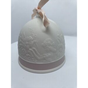 Lladro 1991 Spring Bell Porcelain Ornament Vintage Retired 3" Flowers Birds Girl
